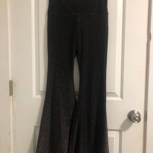 Spandex, Black and Metallic  Flare Pants